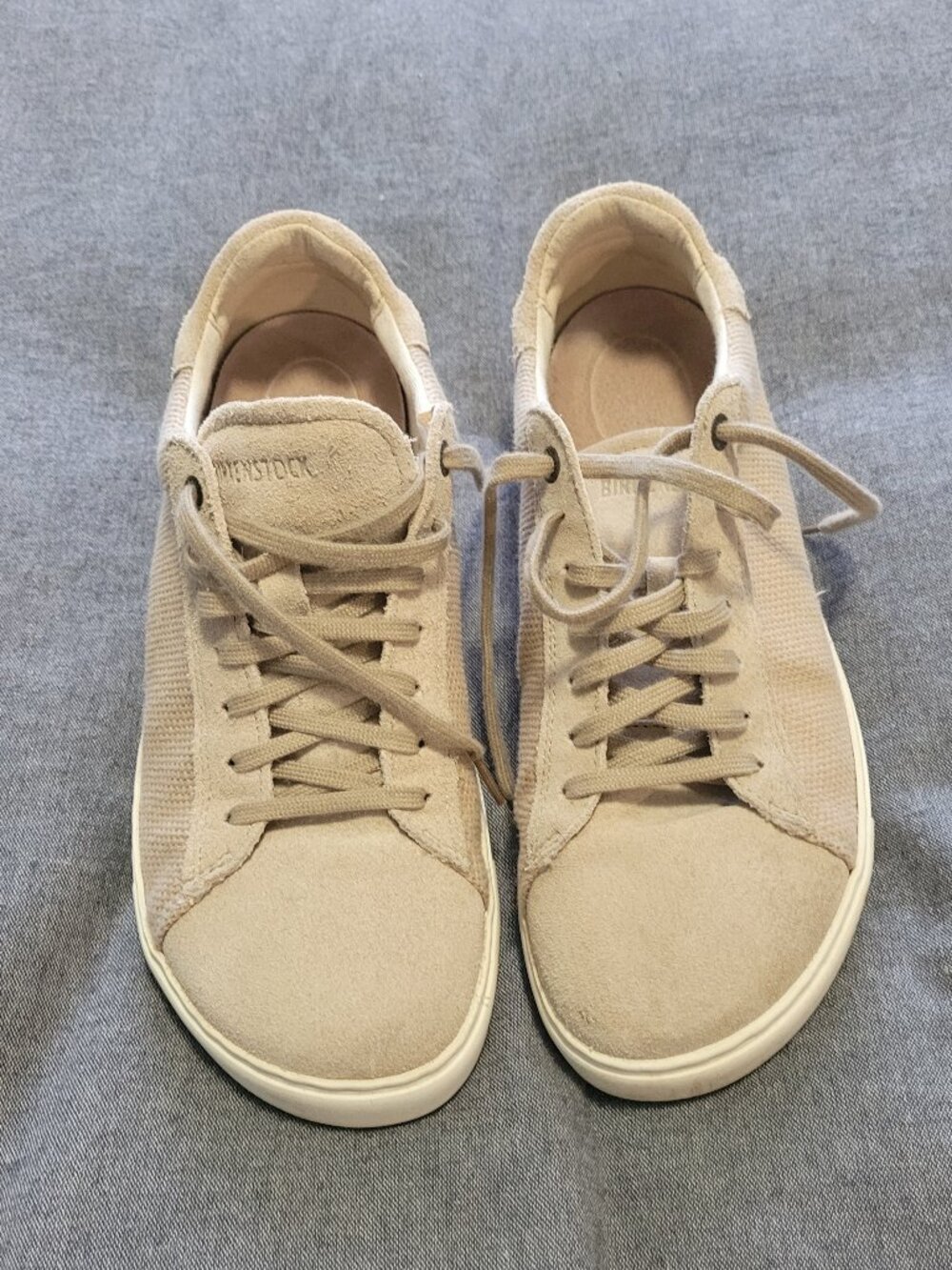Birkenstock Beige Lace-Up Suede Sneakers